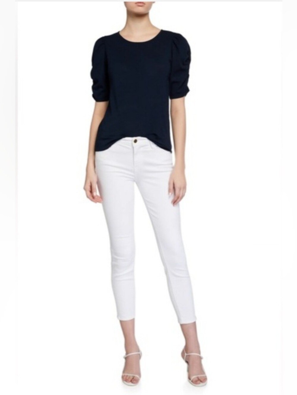 NWT Frame Le Skinny de Jeanne Crop Blanc Jeans Size 30 White